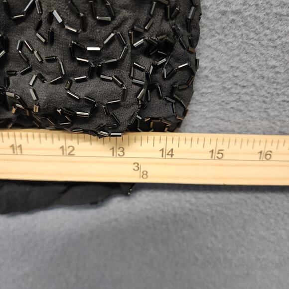 Vintage Womens Dress 4 Silk Beaded Sequin Black Stretch Evening Party Cocktail - Picture 10 of 16